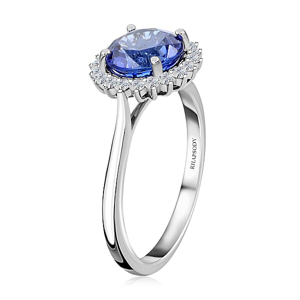 Certified & Appraised Rhapsody AAAA Tanzanite And E-F VS Diamond 3.50 Ctw Ring In 950 Platinum 6 Grams