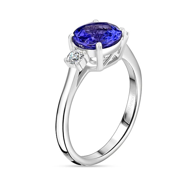 Certified & Appraised Rhapsody AAAA Tanzanite And E-F VS Diamond 2.00 Ctw Ring In 950 Platinum 4.54 Grams