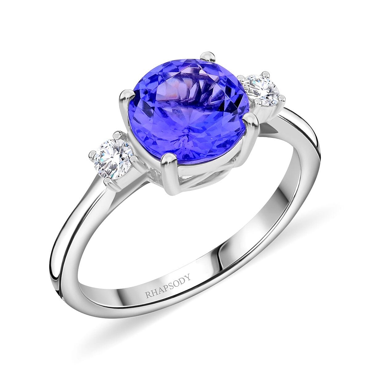 Certified & Appraised Rhapsody AAAA Tanzanite and E-F VS Diamond 2.00 ctw Ring in 950 Platinum 4.54 Grams