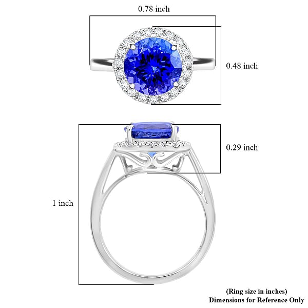 Certified & Appraised Rhapsody AAAA Tanzanite And E-F VS Diamond 3.00 Ctw Ring In 950 Platinum 6.20 Grams