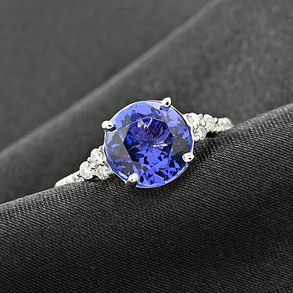 Certified & Appraised Rhapsody AAAA Tanzanite And E-F VS Diamond 2.80 Ctw Ring In 950 Platinum 4 Grams
