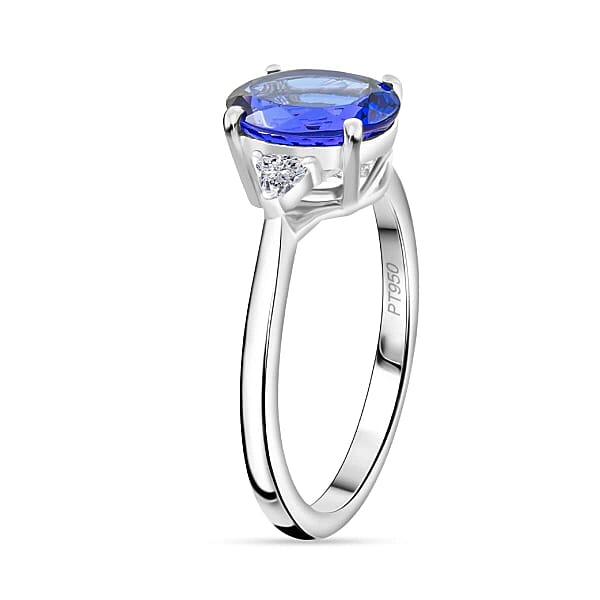 Certified & Appraised Rhapsody AAAA Tanzanite And E-F VS Diamond 2.75 Ctw Ring In 950 Platinum 5.20 Grams