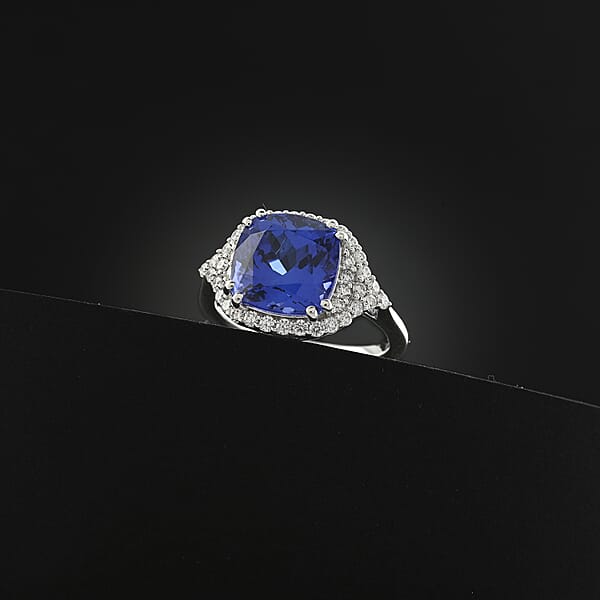 Certified & Appraised Rhapsody AAAA Tanzanite And E-F VS Diamond 6.00 Ctw Ring In 950 Platinum 8.15 Grams