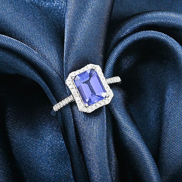 Certified & Appraised Rhapsody AAAA Tanzanite And E-F VS Diamond 3.00 Ctw Ring In 950 Platinum 5.7 Grams
