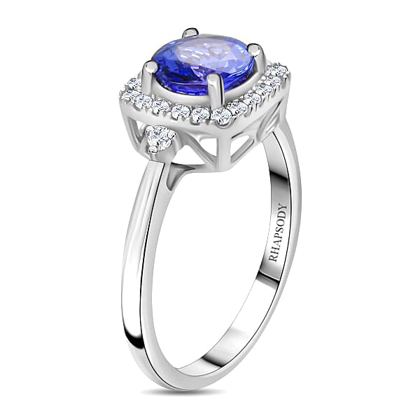Certified & Appraised Rhapsody AAAA Tanzanite And E-F VS Diamond 1.80 Ctw Ring In 950 Platinum 5.70 Grams