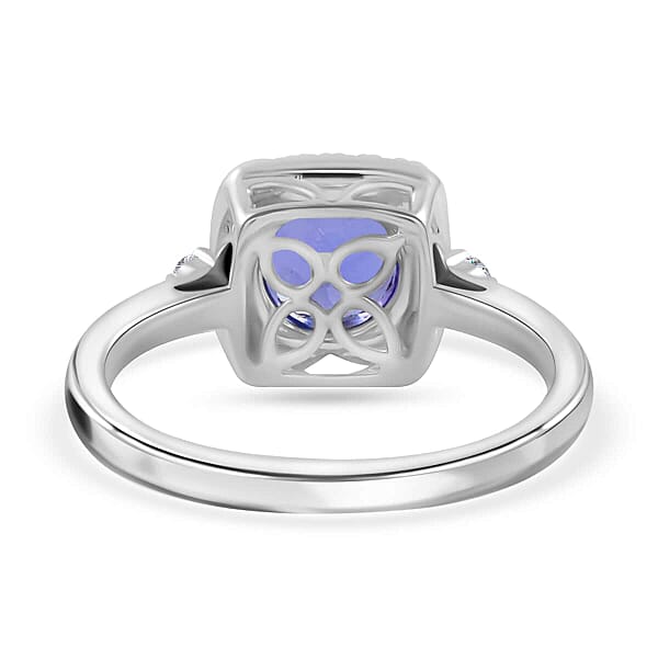 Certified & Appraised Rhapsody AAAA Tanzanite And E-F VS Diamond 1.80 Ctw Ring In 950 Platinum 5.70 Grams