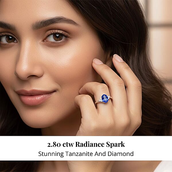 Certified & Appraised Rhapsody AAAA Tanzanite And E-F VS Diamond 2.80 Ctw Ring In 950 Platinum 6.25 Grams (Del. In 10-15 Days)