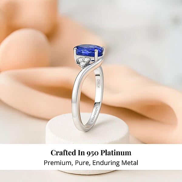 Certified & Appraised Rhapsody AAAA Tanzanite And E-F VS Diamond 2.80 Ctw Ring In 950 Platinum 6.25 Grams (Del. In 10-15 Days)