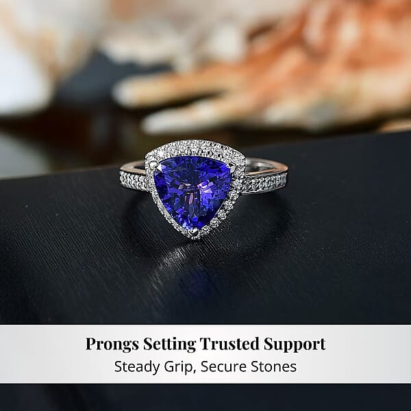 Certified & Appraised Rhapsody AAAA Tanzanite And E-F VS Diamond 4.22 Ctw Ring In 950 Platinum 7.57 Grams