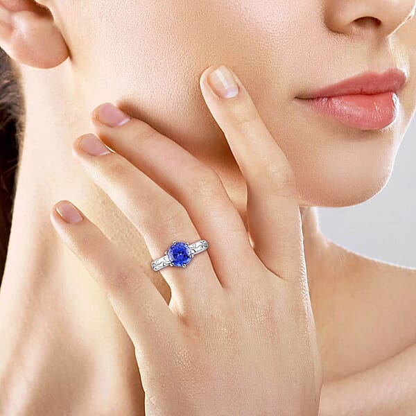 Certified & Appraised Rhapsody AAAA Tanzanite And E-F VS Diamond 2.50 Ctw Ring In 950 Platinum 6.25 Grams