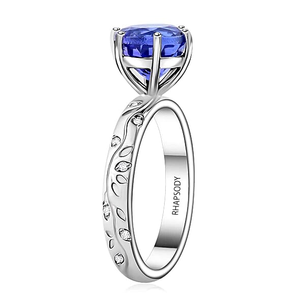 Certified & Appraised Rhapsody AAAA Tanzanite And E-F VS Diamond 2.50 Ctw Ring In 950 Platinum 6.25 Grams