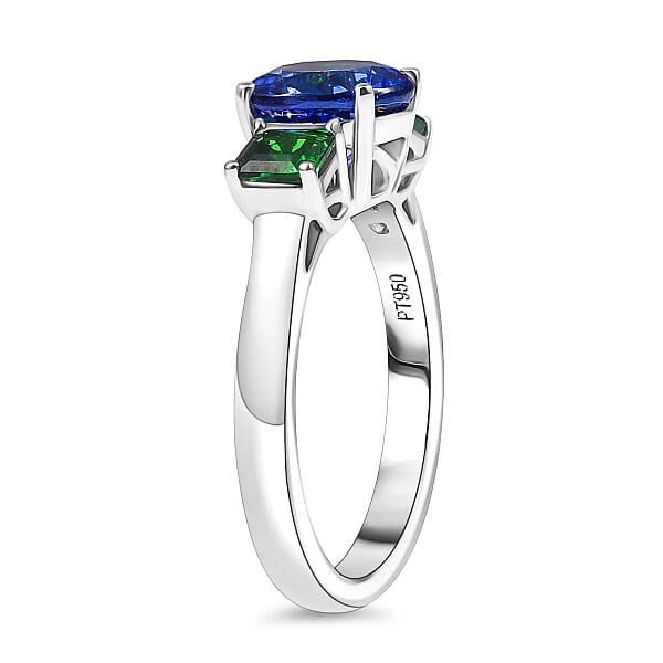 Certified & Appraised Rhapsody AAAA Tanzanite And Tsavorite Garnet 2.86 Ctw Ring In 950 Platinum 5.86 Grams