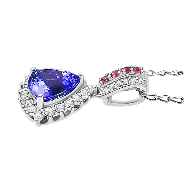 Certified & Appraised Rhapsody AAAA Tanzanite Mahenge Spinel And E-F VS Diamond 2.80 Ctw Pendant Necklace In 950 Platinum 4.70 Grams 20 Inches