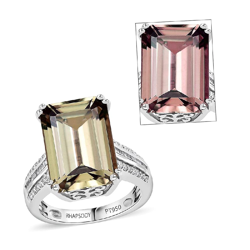 Certified & Appraised Rhapsody AAAA Turkizite and E-F VS2 Diamond 10.65 ctw Ring in 950 Platinum 8.60 Grams