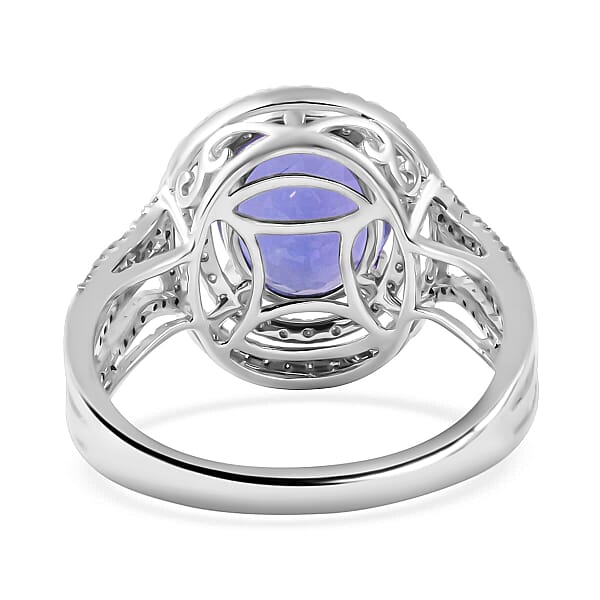Certified Iliana 18K White Gold AAA Tanzanite And G-H SI Diamond Ring 4.30 Grams 3.80 Ctw
