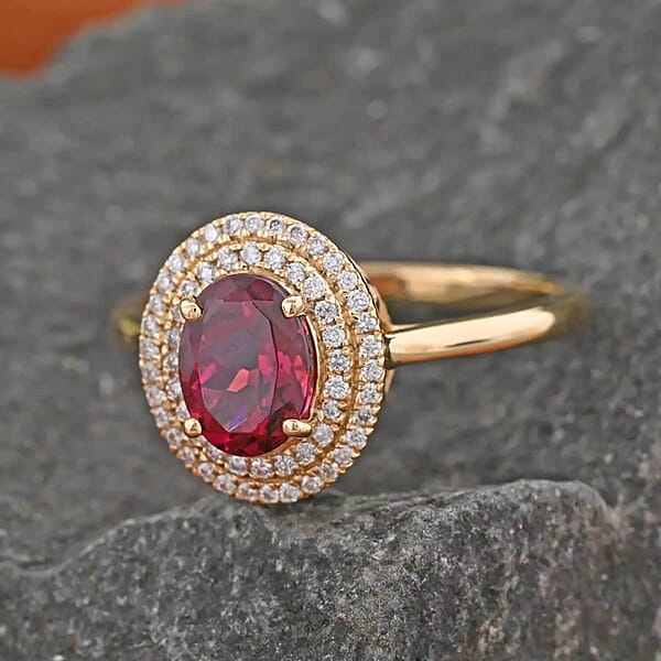 Certified Iliana AAA Ouro Fino Rubellite Diamond Ring In 18K Yellow Gold 1.70 Ctw