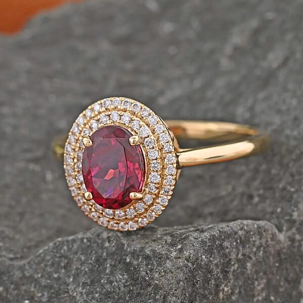 Certified Iliana AAA Ouro Fino Rubellite Diamond Ring In 18K Yellow Gold 1.70 Ctw