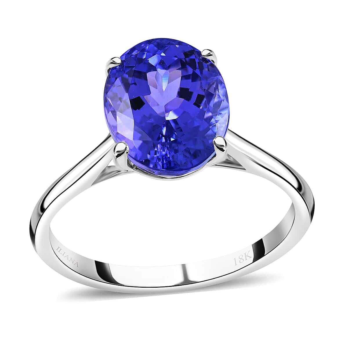 Certified Iliana AAA Tanzanite Solitaire Ring in 18K White Gold 2.75 ctw