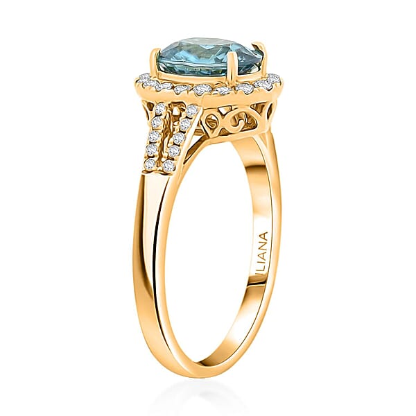 Certified Iliana AAAA Cambodian Blue Zircon Diamond Ring In 18K Yellow Gold 3.05 Ctw
