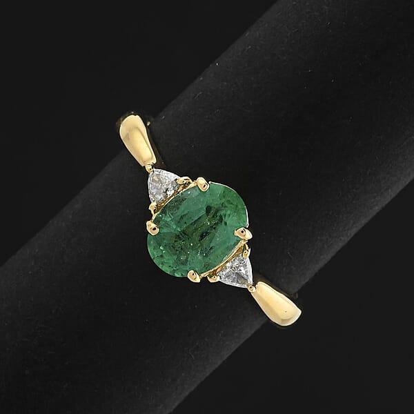 Certified Iliana AAAA Kagem Zambian Emerald Diamond Ring In 18K Yellow Gold 1.40 Ctw