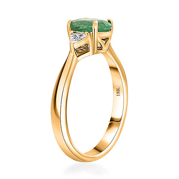 Certified Iliana AAAA Kagem Zambian Emerald Diamond Ring In 18K Yellow Gold 1.40 Ctw