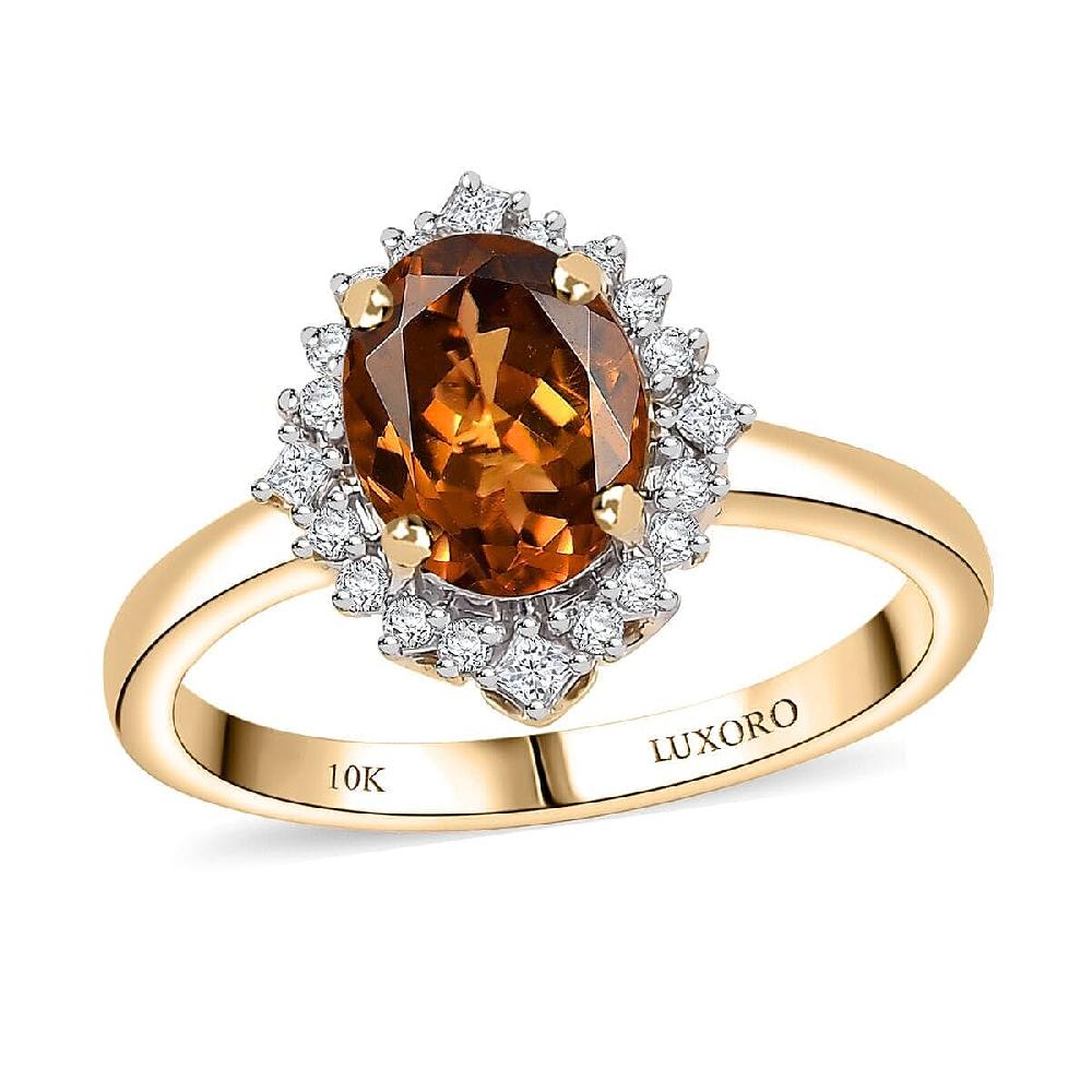 Certified Luxoro AAA Golden Turkizite Diamond Ring in 10K Yellow Gold 2.60 ctw