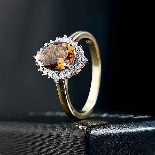 Certified Luxoro AAA Golden Turkizite Diamond Ring In 10K Yellow Gold 2.60 Ctw