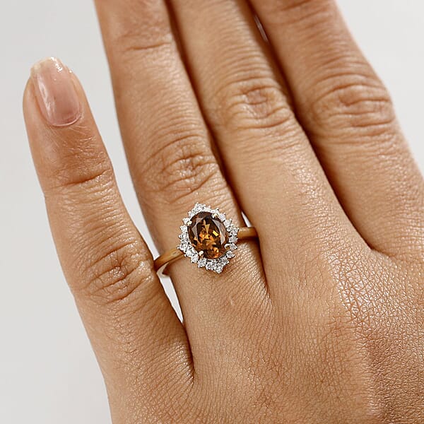 Certified Luxoro AAA Golden Turkizite Diamond Ring In 10K Yellow Gold 2.60 Ctw