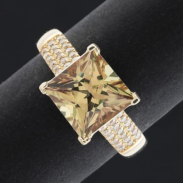 Certified Luxoro AAA Turkizite Diamond Ring In 10K Yellow Gold 4.36 Ctw