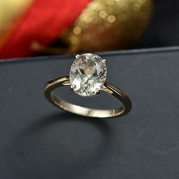 Certified Luxoro AAA Turkizite Solitaire Ring In 10K Yellow Gold 3.26 Ctw