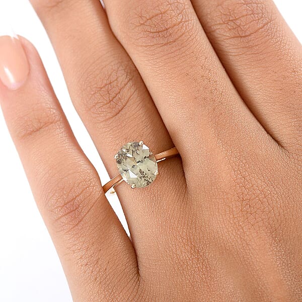 Certified Luxoro AAA Turkizite Solitaire Ring In 10K Yellow Gold 3.26 Ctw