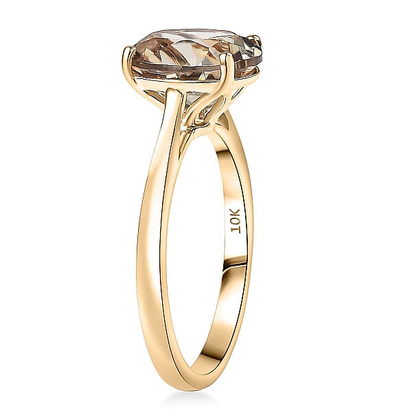 Certified Luxoro AAA Turkizite Solitaire Ring In 10K Yellow Gold 3.26 Ctw