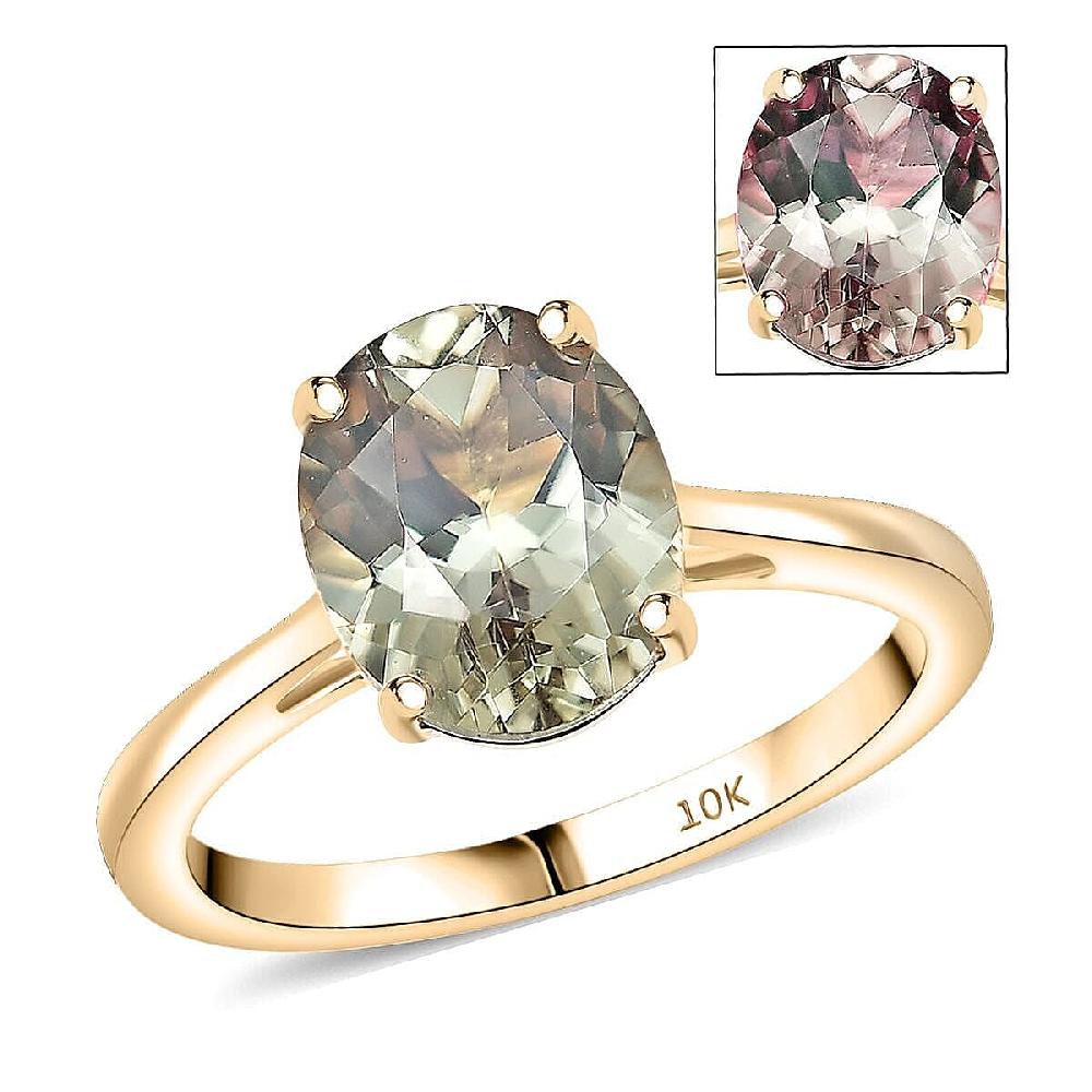 Certified Luxoro AAA Turkizite Solitaire Ring in 10K Yellow Gold 3.26 ctw