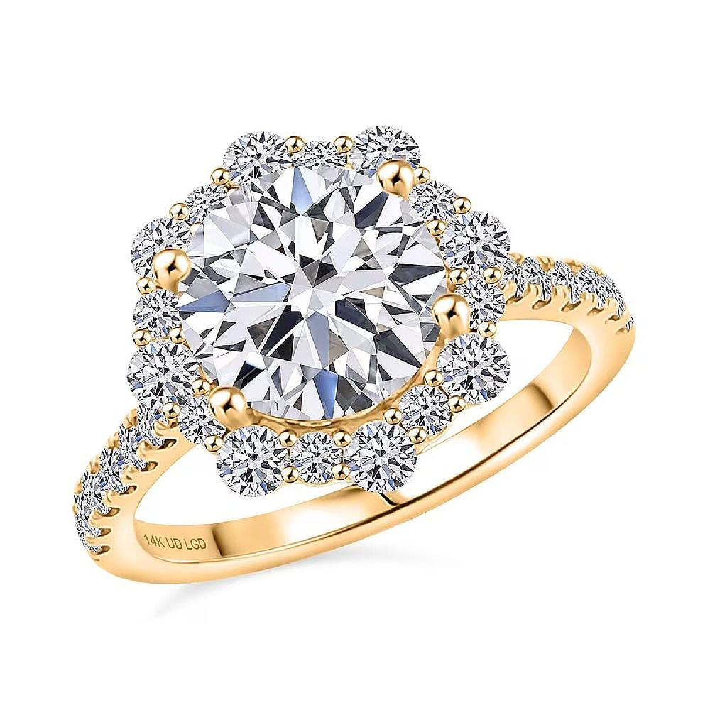 Certified Luxuriant Lab Grown Diamond Ring in 14K Yellow Gold 3.50 ctw