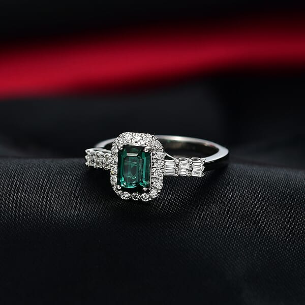 Certified Rhapsody AAAA Pirineu Lagoon Tourmaline Diamond Ring In 950 Platinum 1.45 Ctw