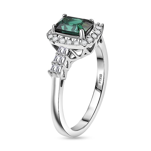 Certified Rhapsody AAAA Pirineu Lagoon Tourmaline Diamond Ring In 950 Platinum 1.45 Ctw
