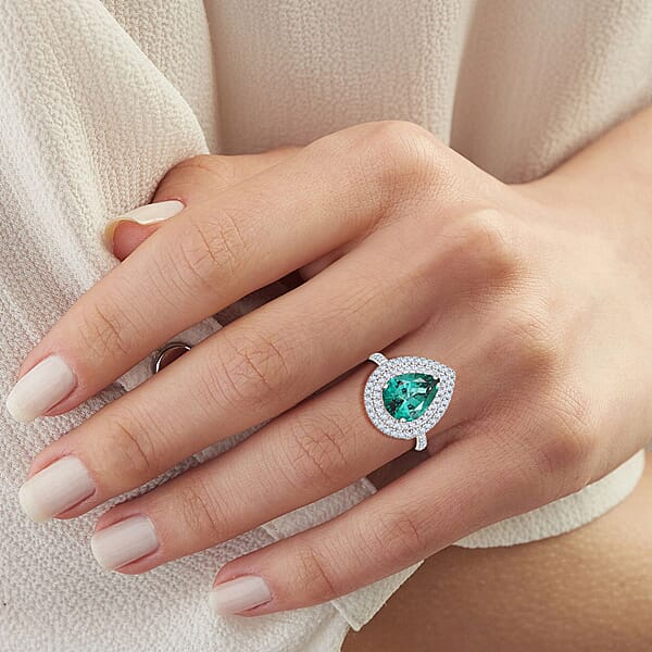 Certified Rhapsody AAAA Pirineu Lagoon Tourmaline Diamond Ring In 950 Platinum 4.35 Ctw