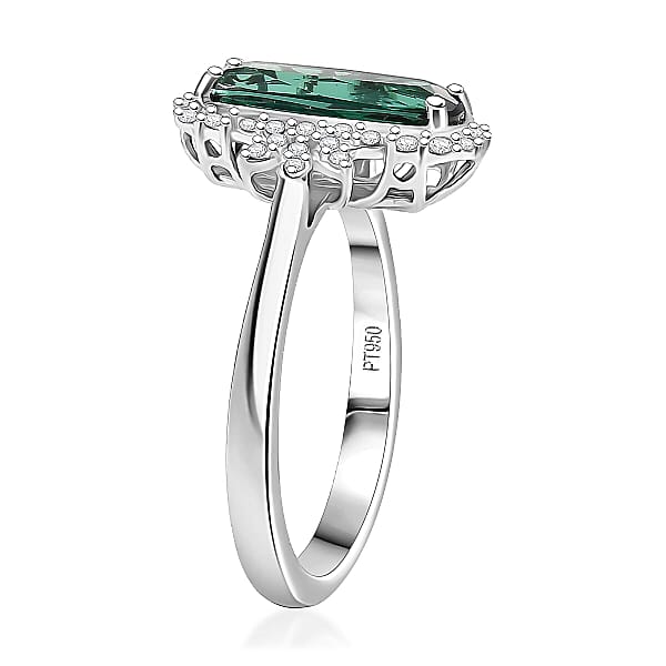 Certified Rhapsody AAAA Santa Rosa Tourmaline Diamond Ring In 950 Platinum 2.62 Ctw