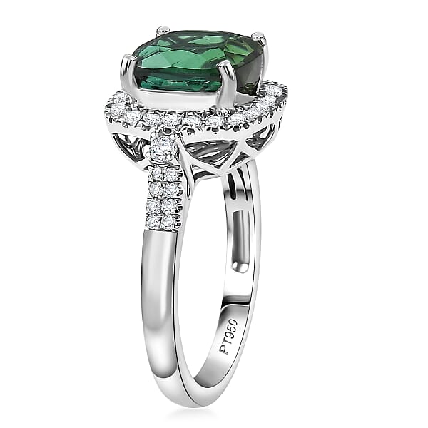 Certified Rhapsody AAAA Santa Rosa Tourmaline Diamond Ring In 950 Platinum 3.77 Ctw