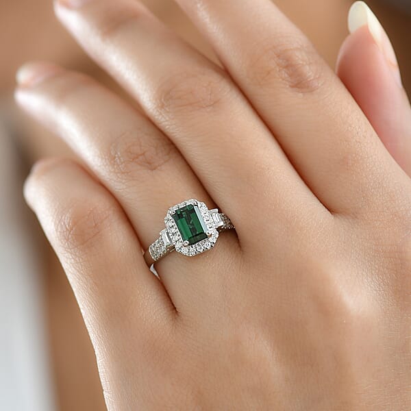 Certified Rhapsody AAAA Santa Rosa Tourmaline Diamond Ring In 950 Platinum 1.61 Ctw
