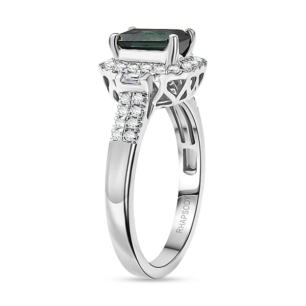 Certified Rhapsody AAAA Santa Rosa Tourmaline Diamond Ring In 950 Platinum 1.61 Ctw