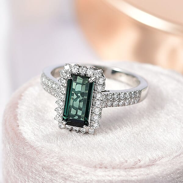 Certified Rhapsody AAAA Santa Rosa Tourmaline Diamond Ring In 950 Platinum 2.68 Ctw