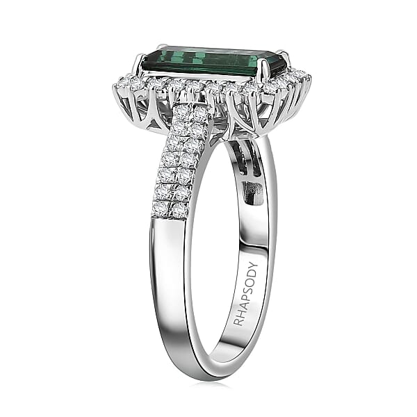 Certified Rhapsody AAAA Santa Rosa Tourmaline Diamond Ring In 950 Platinum 2.68 Ctw