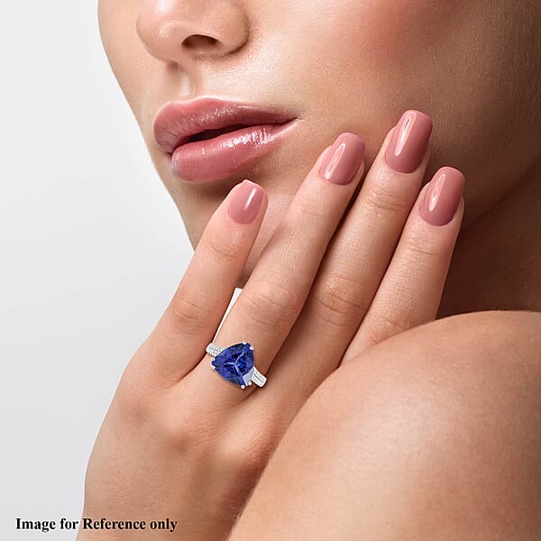 Certified Rhapsody AAAA Tanzanite And E-F VS Diamond 5.80 Ctw Solitaire Ring In 950 Platinum 6.10 Grams