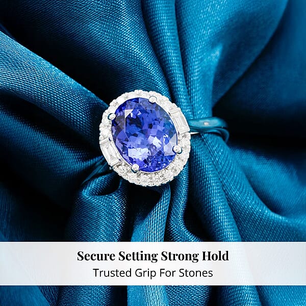 Certified Rhapsody AAAA Tanzanite Diamond (E-F VS) Ring In 950 Platinum 3.15 Ctw