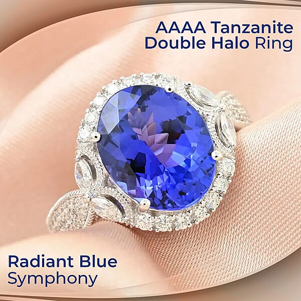 Certified Rhapsody AAAA Tanzanite Diamond Ring In 950 Platinum 5.25 Ctw