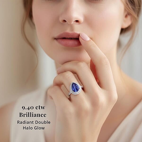 Certified Rhapsody AAAA Tanzanite Diamond Ring In 950 Platinum 9.40 Ctw