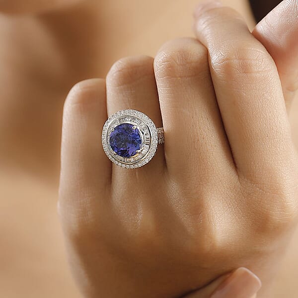 Certified Rhapsody AAAA Tanzanite Diamond Ring In 950 Platinum 6.11 Ctw