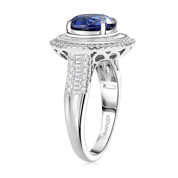 Certified Rhapsody AAAA Tanzanite Diamond Ring In 950 Platinum 6.11 Ctw