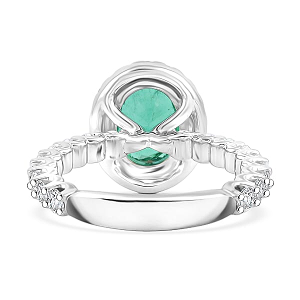 Chairman Collection Certified & Appraised Rhapsody AAAA Brazilian Emerald And E-F VS Diamond 3.00 Ctw Ring In 950 Platinum 8.26 Grams